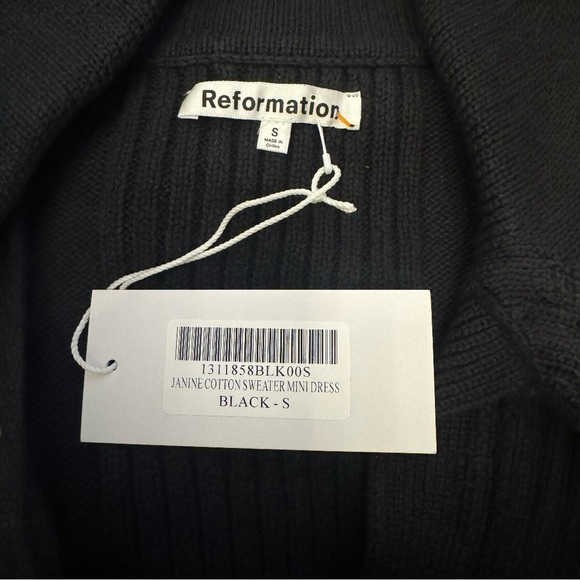 Reformation Janine Cotton Knit Short Sleeve Casual Sweater Mini Dress Size Small - Picture 7 of 7